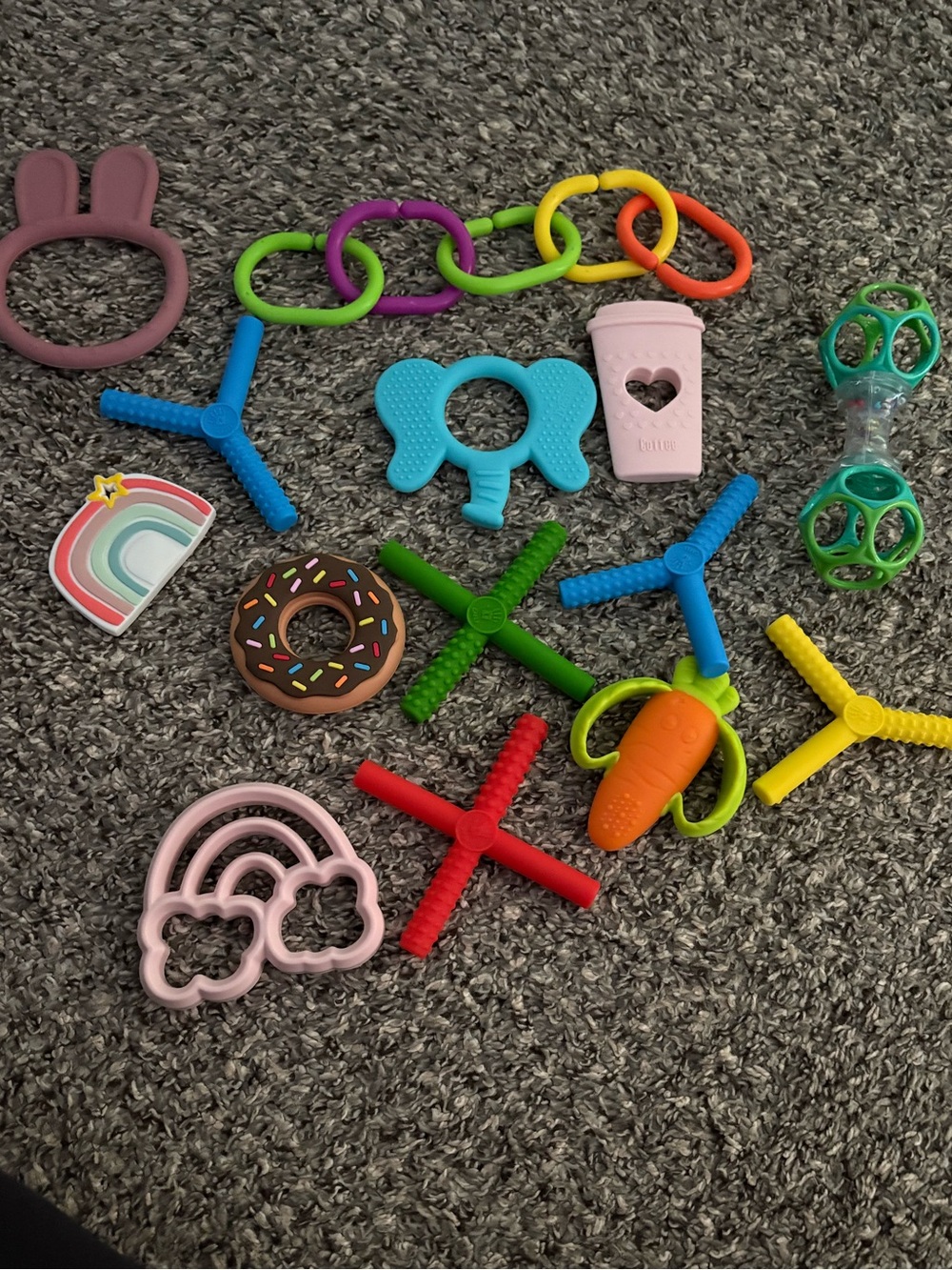 EUC assortments of infant baby tethers and toys